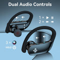 Bmani Wireless Earbuds Bluetooth Headphones 48Hrs Play Back Sport Earphones with LED Display Over-Ear Buds with Earhooks Built-In Mic Headset for
