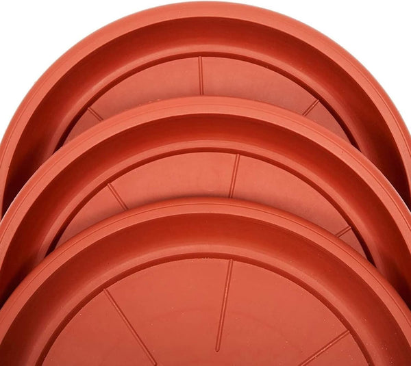 Juvale 8-Pack round Plastic Plant Saucer Drip Trays, Terracotta Flower Pot Saucers, Dish for Indoors, Outdoors, Garden, Potted Plants, Patio,