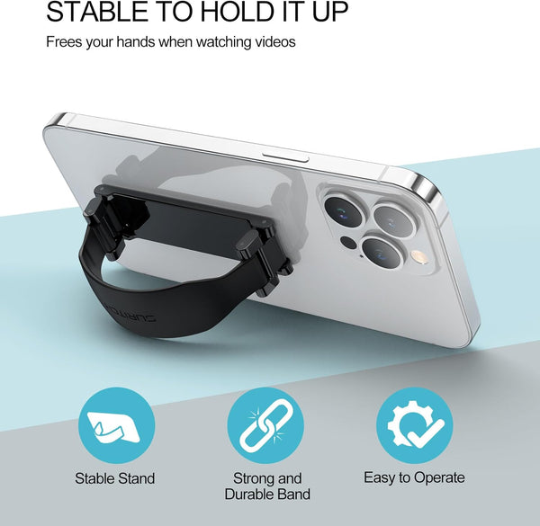 SURITCH Phone Grip Strap Finger Loop Holder for Back of Phone, 2-In-1 Soft Silicone Gripper Kickstand for Iphone Samsung and Most Cell Phone