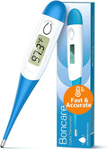 Boncare 10 Seconds Oral Thermometer for Adults and Kids - Accurate & Safe Rectal Thermometer for Baby with Fever Alarm, Digital Thermometer FSA
