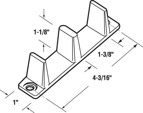Prime-Line N 6563 Plastic Sliding Closet Door Guide for 1-3/8 Inch Thick Doors, Set of 2, White