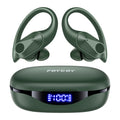 Wireless Earbuds, 90H Playtime Bluetooth Headphones, over Ear Buds with LED Display, Stereo Bass Earphones, Wireless Charging Case, IPX7