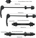 MTB Quick Release Bicycle Hub, Road Mountain Bike Front & Rear Axle Hollow Shaft Set with Standard Spacing (1 Pair, 4 Piece)