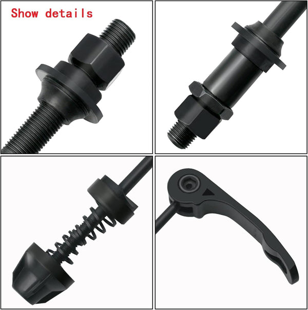 MTB Quick Release Bicycle Hub, Road Mountain Bike Front & Rear Axle Hollow Shaft Set with Standard Spacing (1 Pair, 4 Piece)