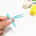 4Pcs Blue Contact Applicator,Contact Lens Remover Tool,Inserter/Remover+Tweezer with Soft Tip,For Contact Lens Cases Health and Household Contact
