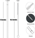 ALINK 12-Pack Reusable Plastic Clear Straws, 13 Inch Extra Long Tumbler Straws for Stanley Cups, 1 Gallon, 64 Oz 40 Oz 32 Oz Water Bottles, plus