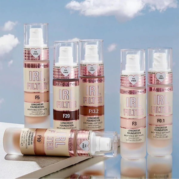 Revolution, IRL Filter Longwear Foundation, Soft & Breathable Formula, Medium to Full Coverage, Matte Finish, F9, 0.7 Fl Oz