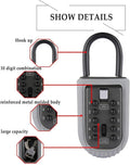 Key Lock Box,Realtor Key Lock Box Safe Lockbox 10-Digit Push Button Combination Safe Vault - Portable Outdoor Stor a Key - Door Handle or Fence Mount.