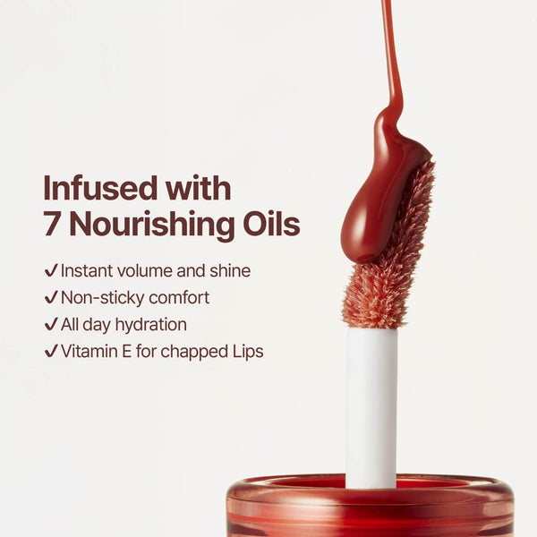 fwee 3D Voluming Gloss 70% (Rich) | Rozy 70% | High Shine, Non-Sticky Lip Gloss for Makeup | Long-Lasting, Moisturizing Gel Formula | 30%, 70%