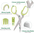 Herb Scissors Herb Stripper Set, Luxiv Stainless Steel Herb Cutter Tools 5-Blades Scissors with Herb Stripping Tool, Safe Cover, Cleaning Comb