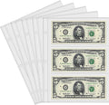 Currency Sleeves,50Pcs Page Protectors for 3 Ring Binder, 3-Pocket Banknote Sleeves, 8.5 X 11, Dollar Bill Holder for Collectors, Paper Sleeves