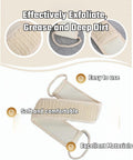 Linen Back Scrubbers+Double Thickened Waterproof Layers Bathing Hat+Linen Exfoliating Shower Bath Gloves,Bath Accessories Setï¼Reusable,For Body,
