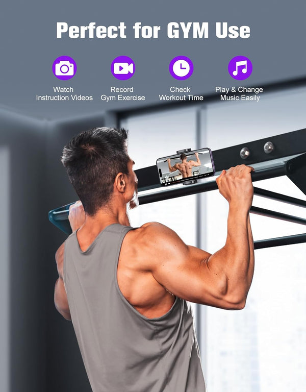 Magnetic Phone Holder for Gym, 360Â° Rotatable Gym Phone Holder Workout Record, or Any Metal Surface, Gym Magnet Phone Mount Compatible with All