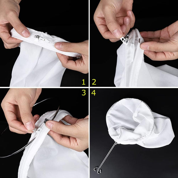 WMKGG Ultra Fine Mesh Strainer Bags, Reusable Mesh Filter Bags with Stainless Steel Handle Frame for Filter Nutmilk, Coffee, Milk, Butter, Juices