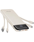 Portable Charger with Built in Cables, Portable Charger with Cords Wires Slim 10000Mah Travel Essentials Battery Pack 6 Outputs 3A Fast Charging