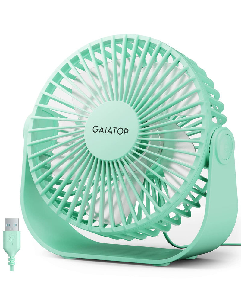 Gaiatop USB Desk Fan, 3 Speeds Strong Airflow, 5.5 Inch Portable 90Â° Rotate Quiet Cooling, Small Personal Table Fans for Bedroom Home Office