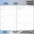 2025-2026 Planner - Weekly and Monthly Planner, July 2025 - June 2026, Holidays, Contacts and Notes Pages, Vegan Leather Cover, Elastic Closure,