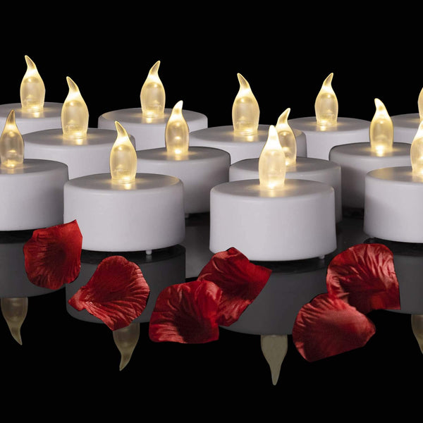 Battery Operated LED Tea Lights: 24PACK Flameless Votive Candles Lamp Realistic and Bright Flickering Holiday Gift Long Lasting 200Hours for