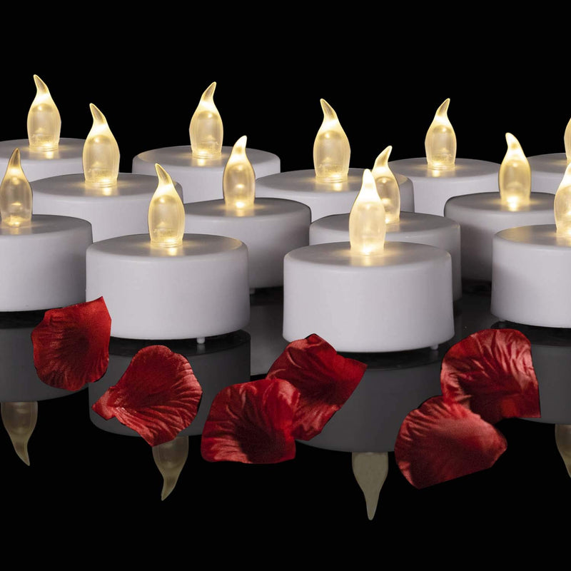 Battery Operated LED Tea Lights: 24PACK Flameless Votive Candles Lamp Realistic and Bright Flickering Holiday Gift Long Lasting 200Hours for