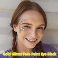 Go Ho Gold Face Body Glitter,Mardi Gras Glitter Makeup Gold Face Paint,Holographic Chunky Sequins Glitters for Eye Lip Hair Nails,Festival Rave