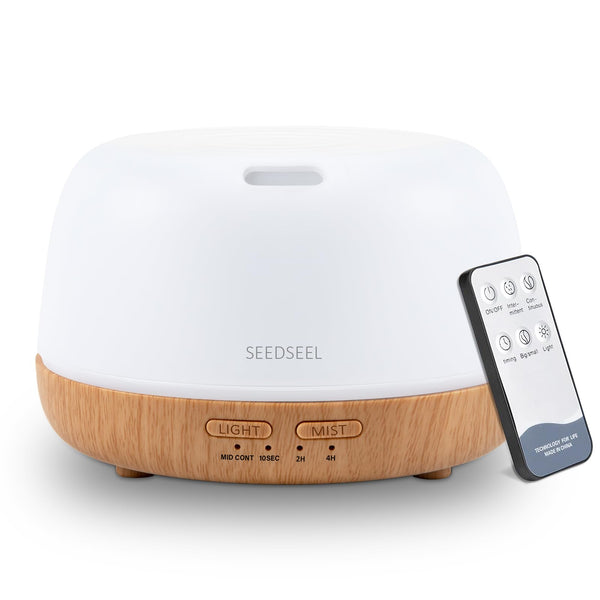 300ML Essential Oil Diffuser with 7-Color LED Lights and Remote Control, Modern Minimalist Design, High-Efficiency Ultrasonic Mist Aromatherapy