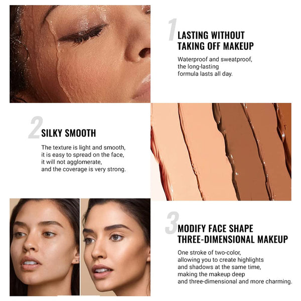 Evpct 4 Colors Contour Stick Makeup Set Concealer Stick Cream Contouring Contour Palette Makeup Kit for Beginners Nose Bronzer Stick Liquid