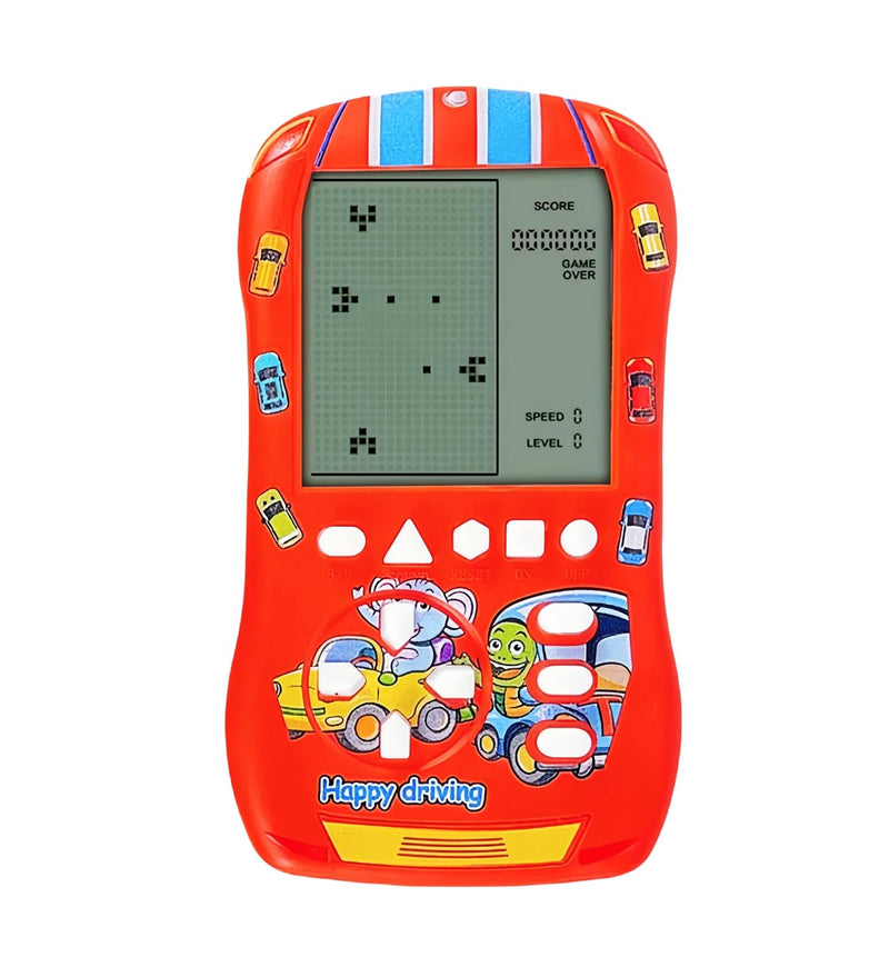 Sports Car Appearance Block Game Console Big Screen Built-In 23 Brick Games 824 Modes Adjustable Speed/Difficulty 70S/80S/90S Handheld Game Decice