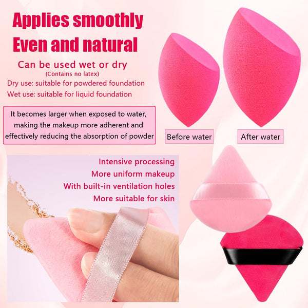 33PCS Makeup Foundation Brushes Tool Set with Sponges, Eyelash Curlers, Powder Puffs, Silicone Washing Bowls, Eye Aids, Nano Spray Bottles,