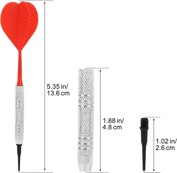 Accmor 12 Pcs Soft Tip Darts, Plastic Tip Darts Set, Attach Extra 100 Black 2BA Replacement Tips, Soft Tip Darts for Electronic/Plastic Dartboard