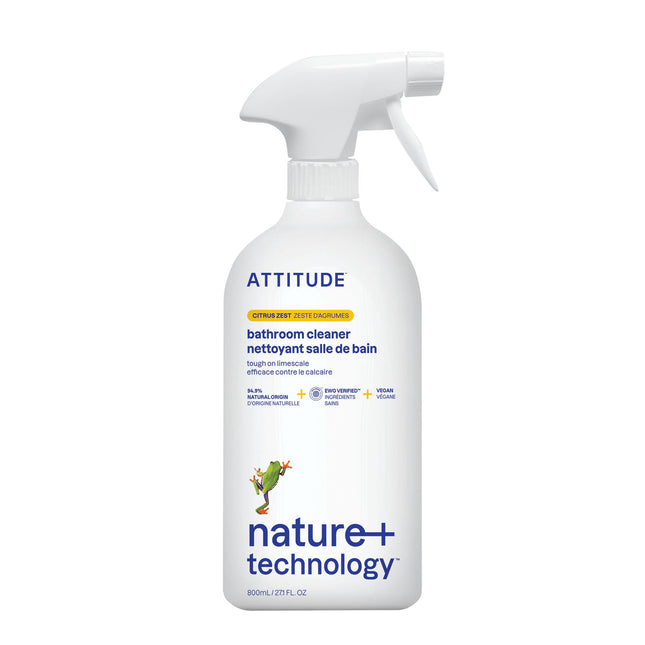 ATTITUDE Bathroom Cleaner, EWG Verified, Plant- and Mineral-Based Ingredients, Vegan and Cruelty-Free Household Products