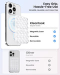 Klearlook 2PCS Magnetic Suction Phone Mount for MagSafe Case, Sticky Phone Grip Holder for iPhone, Removable Hands-Free Selfie/Video for TikTok