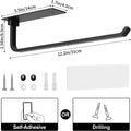Paper Towel Holder - Self-Adhesive or Drilling, Matte Black, Upgraded Aluminum Kitchen Roll Dispenser under Cabinet, Lighter but Stronger than