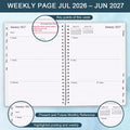 2025-2026 Planner - Weekly & Monthly Planner Runs Jul 2025 to Jun 2026, 6.25" X 8.25", 12 Monthly Tabs, 14 Notes Page, Plastic Pocket, Flexible