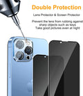 Pehael [2+2 Pack Iphone 13 Pro Max Privacy Screen Protector with Camera Lens Protector Full Coverage Anti-Spy Tempered Glass Film 9H Hardness