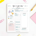 Bliss Collections Daily Planning Pad, to Do List Notebook - Undated Tear-Off Sheets Notepad - Work Calendar, Organizer, Scheduler for Goals, Tasks