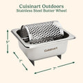 Cuisinart Stainless Steel Butter Wheel, Raised Bottom Butter Roller for Griddle for Golden Crust and Even Spread, Kitchen Grill Accessory for