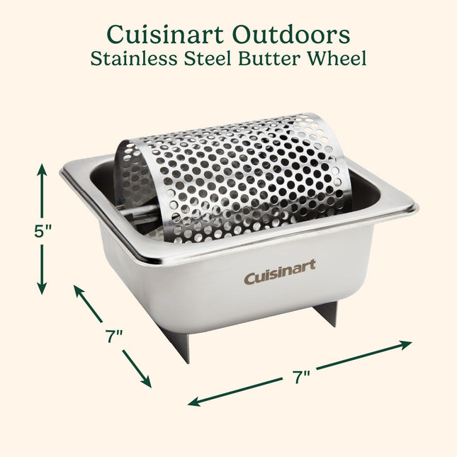 Cuisinart Stainless Steel Butter Wheel, Raised Bottom Butter Roller for Griddle for Golden Crust and Even Spread, Kitche