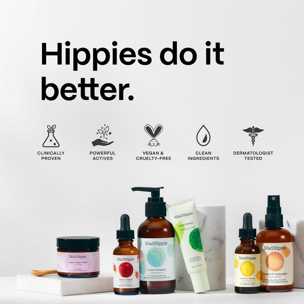 Mad Hippie Cleansing Oil for Face - Deep Cleansing Facial Cleanser & Makeup Remover for Dry, Sensitive, Acne-Prone Skin with Vitamin C-Rich