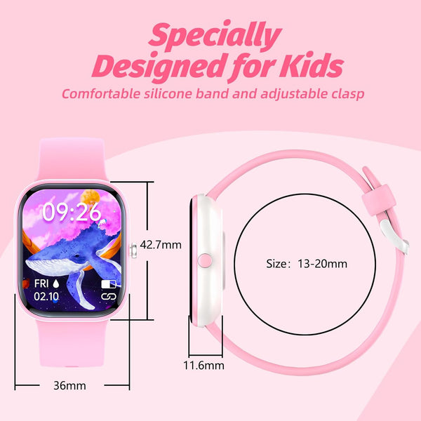 Fitness Tracker Watch for Kids, IP68 Waterproof Kids Smart Watch with 1.5" DIY Dials 19 Sport Modes, Pedometers, Heart Rate, Sleep Monitor, Great