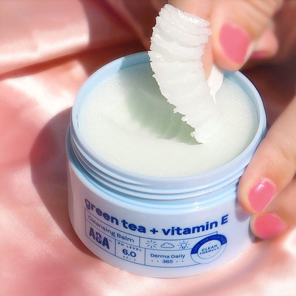 AOA STUDIO Skin Green Tea & Vitamin E Cleansing Balm, Melting Balm to Oil for Makeup Remover, Double Cleansing, Face Wash Cleanser All Skin Type