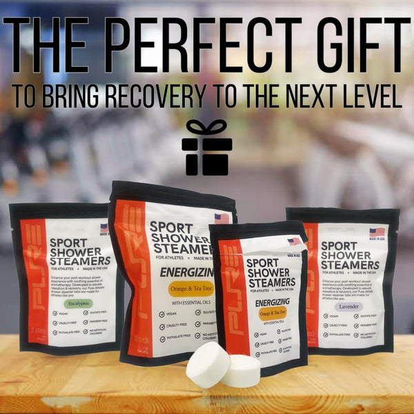 Pure Energizing Sport Shower Steamers - Natural Orange and Tea Tree Essential Oils, Made in USA, FatherâS Day Gifts, Energy Boost for Athletes,