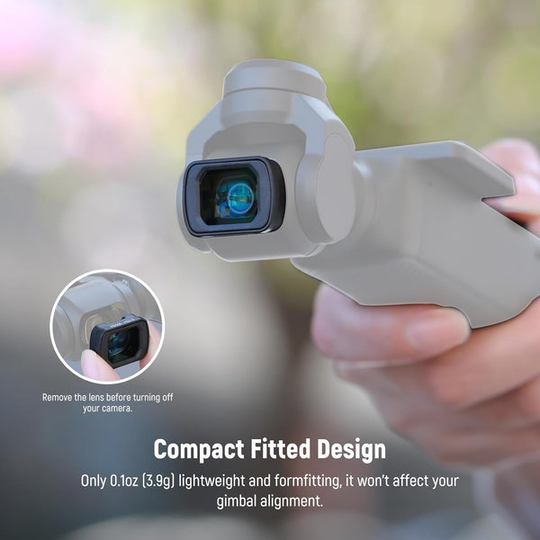 NEEWER 0.75X Wide Angle Lens Compatible with DJI OSMO Pocket 3 Creator Combo Accessories, Expanded FOV of 108Â°, Magnetic Coated Aspherical Action
