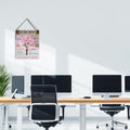 Office Quote Pink Tree Signs Wall Decor Desk Accessories Rustic in This Office Make a Difference Wooden Hanging Sign Decoration for Home Office