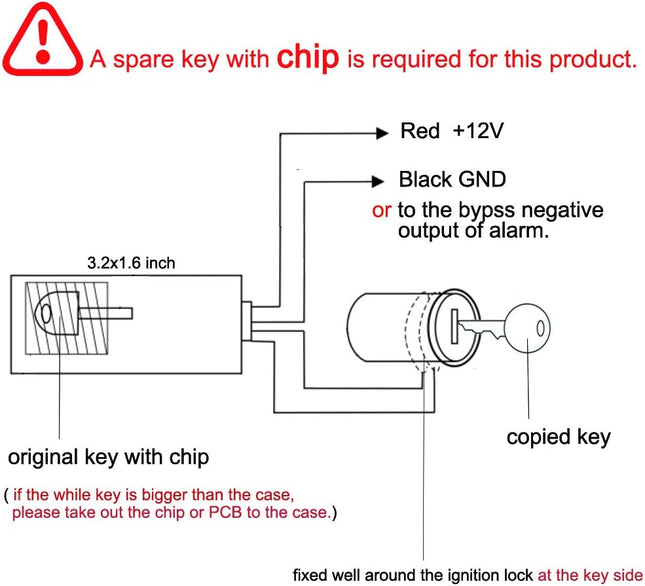 BANVIE Car Immobilizer Transponder Bypass Module for Chip Key, a Spare Chip Key Is Required, Not Fit for Other Immobiliz