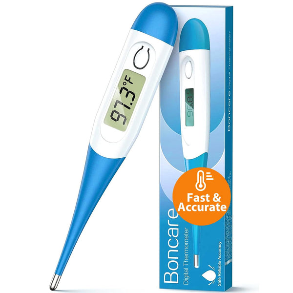 Boncare 10 Seconds Oral Thermometer for Adults and Kids - Accurate & Safe Rectal Thermometer for Baby with Fever Alarm, Digital Thermometer FSA