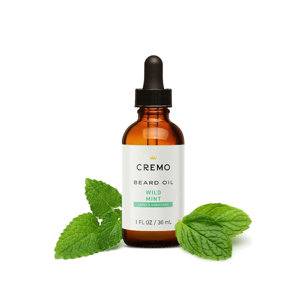 Cremo Beard Oil, Revitalizing Wild Mint, 1 Fl Oz - Restore Natural Moisture and Soften Your Beard to Help Relieve Beard Itch