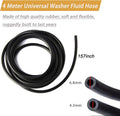 Windshield Washer Hose Kit - 4 Meter Universal Washer Fluid Hose with 12 Pcs Hose Connectors, Suitable for Most Windshield Washer Nozzle