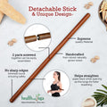 Healthandyoga™ Stretchnheal Collapsible Multi-Use Wooden Yoga Stick - Regular and XL - Portable Posture Corrector Pole, Stretch Mobility Stick, Physical Workout Exercise Dowel