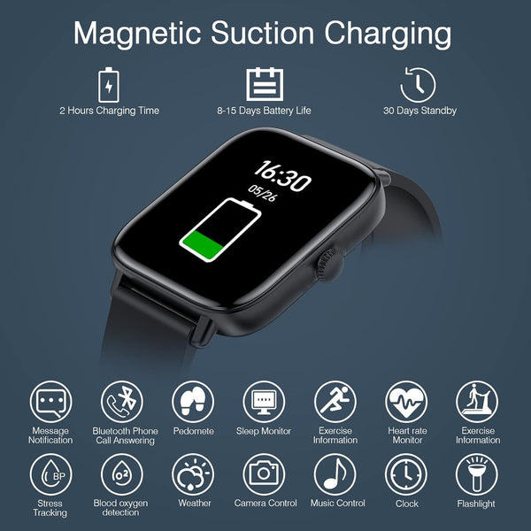 Smart Watch for Men Women (Answer/Make Calls) 1.83" Smartwatch for Android Ios Phone Compatible IP67 Waterproof Fitness Activity Tracker Watch