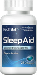Healtha2Z Sleep Aid, Diphenhydramine Softgels, 50Mg, Supports Deeper, Restful Sleeping (250 Counts)
